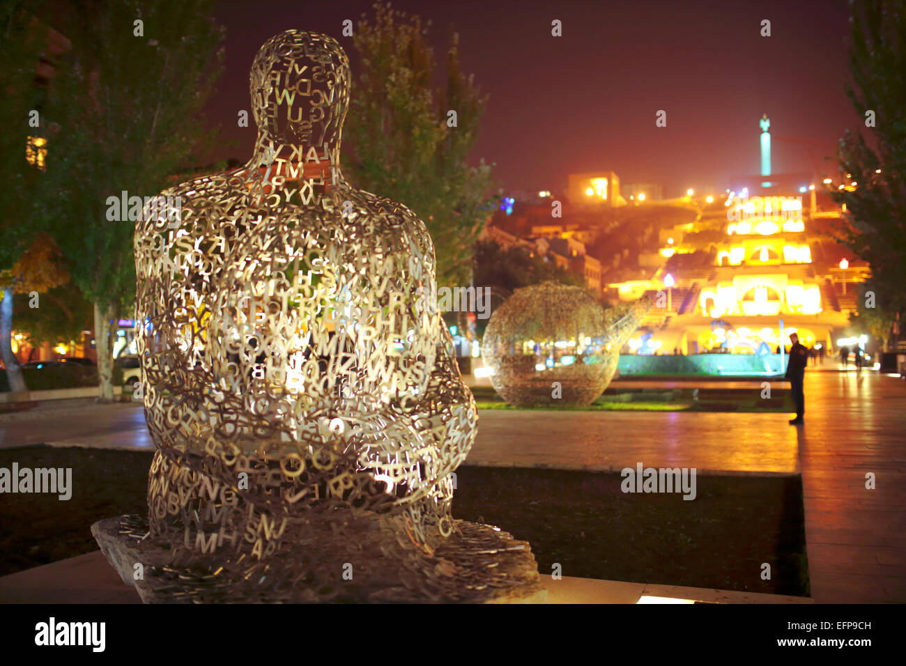 La sculpture moderne, Cascade, Yerevan, Arménie Banque D'Images