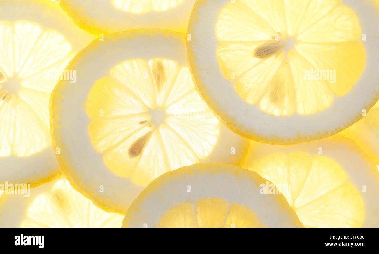 Détails des tranches de citron background Banque D'Images