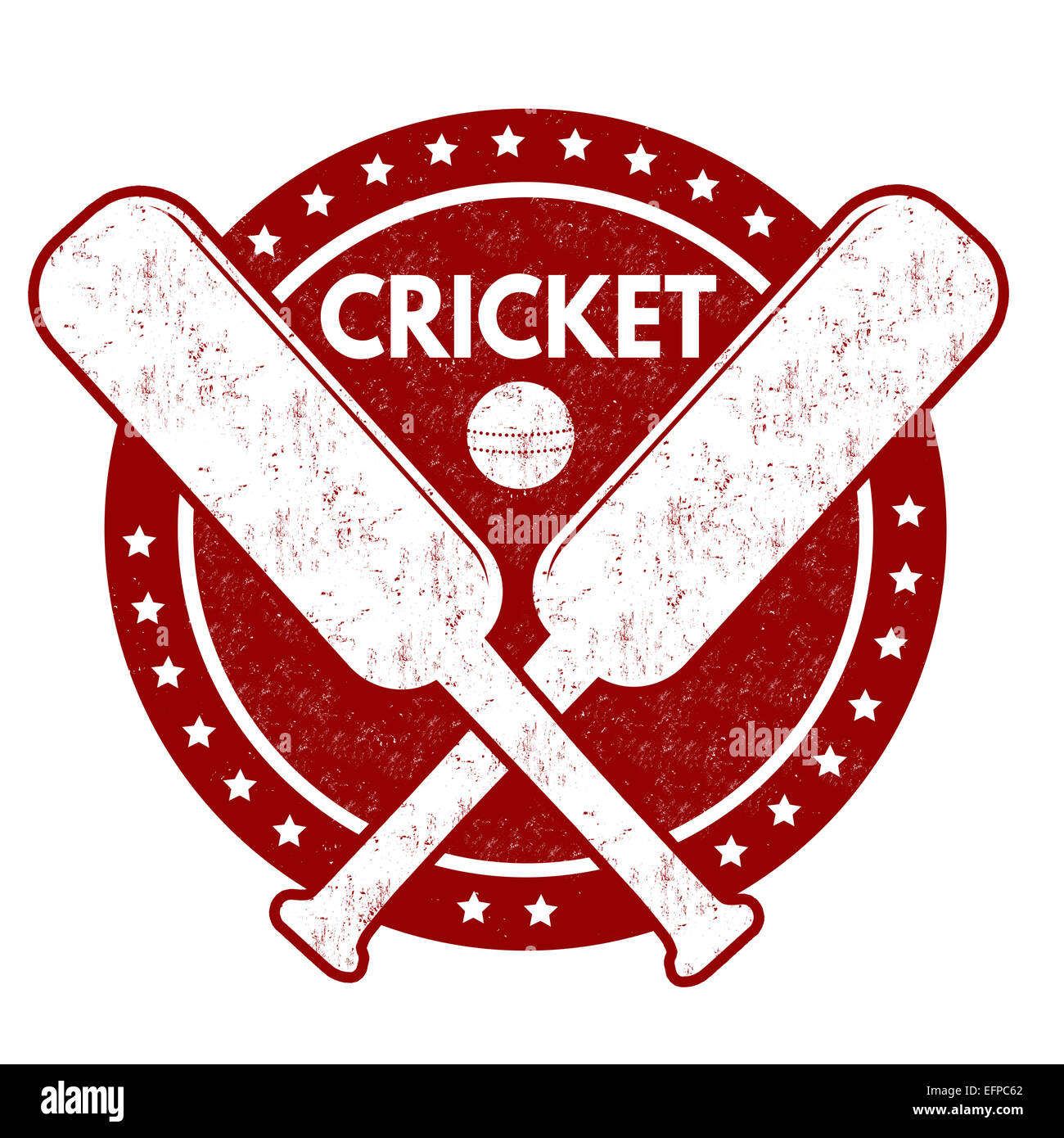 Grunge Cricket tampons sur fond blanc, vector illustration Banque D'Images
