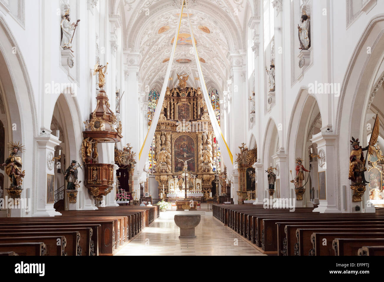 Église église Stadtpfarrkirche, Landsberg am Lech, Bavaria, Germany, Europe Banque D'Images