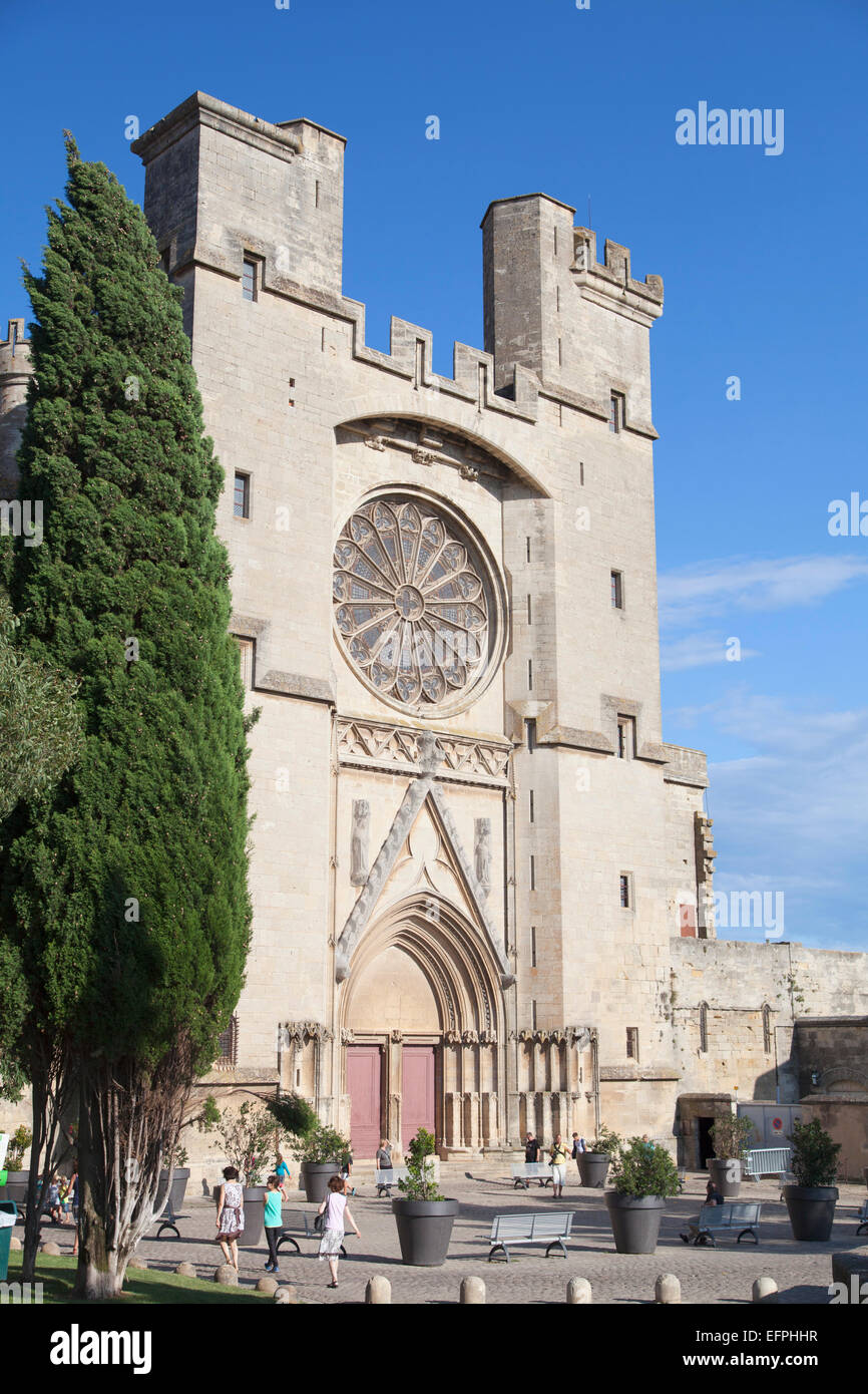 La Cathédrale Saint Nazaire, Béziers, Hérault, Languedoc-Roussillon, France, Europe Banque D'Images