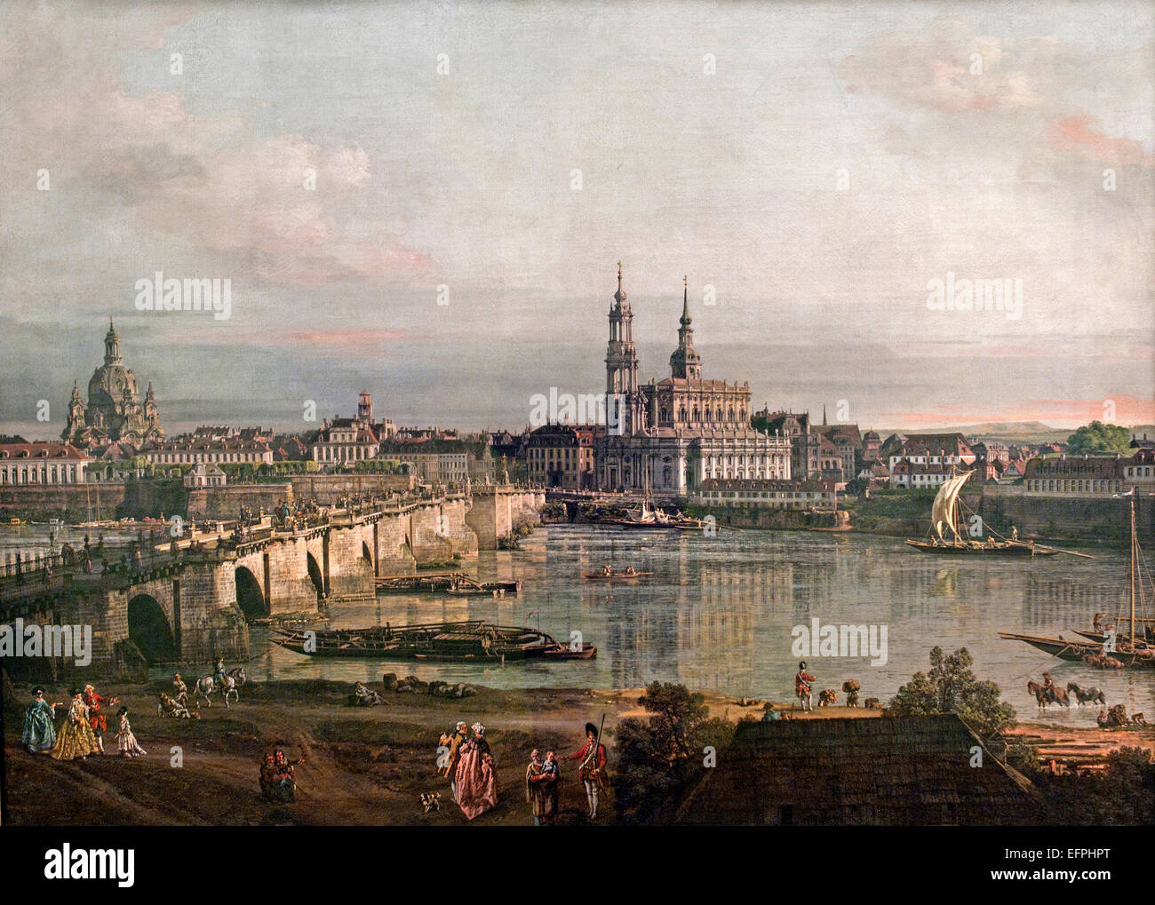 Blick auf Dresden Neustädter vom Mildenberg - Vue du pont de Dresde Neustadt 1765 Bernardo Bellotto 1721 - 1780 Italie Italien Banque D'Images