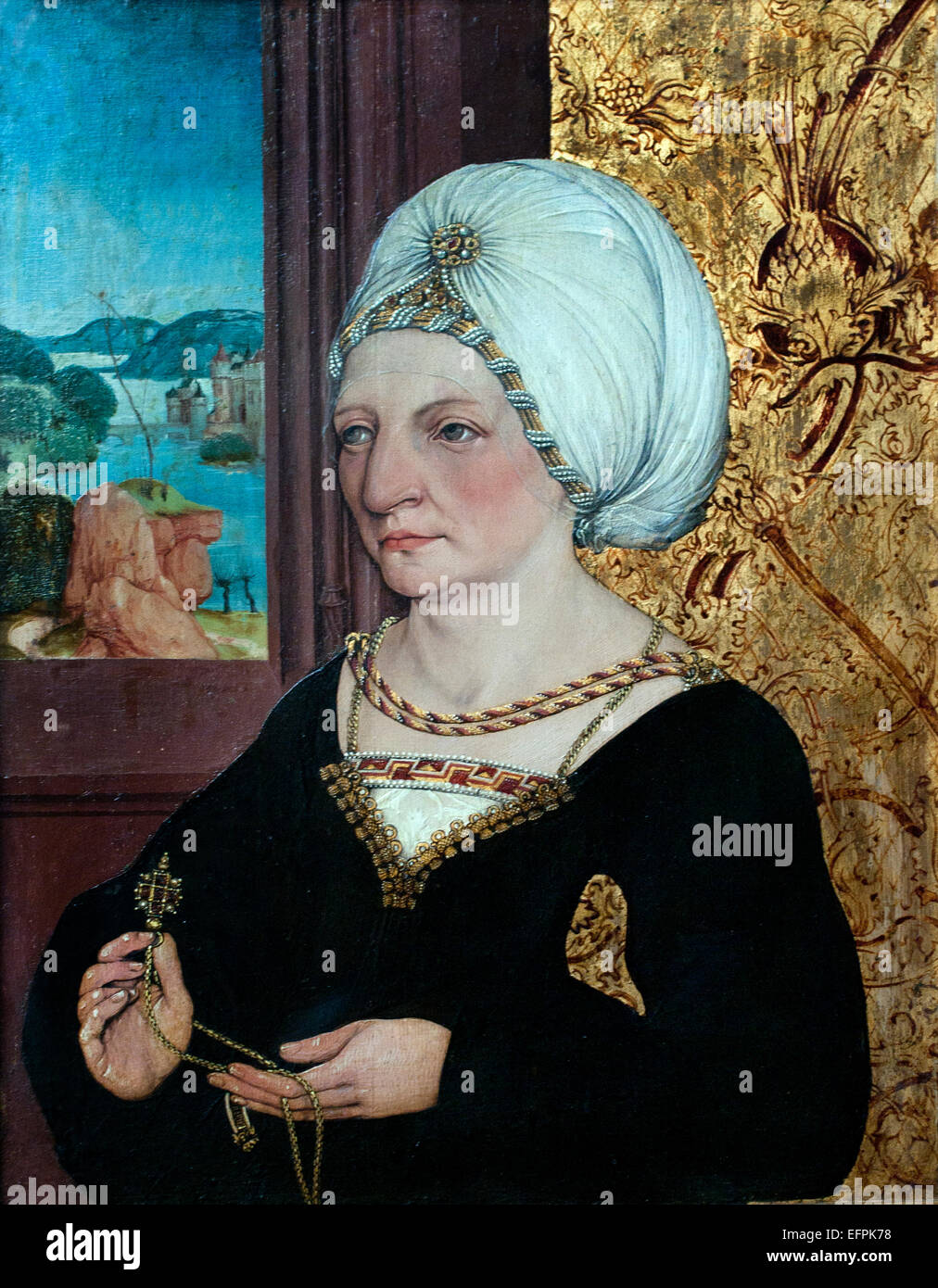 Portrait Femme 1495 Wolfgang Beurer ( WB ) 1480-1504 Master active Allemagne Allemand du Rhin moyen Banque D'Images