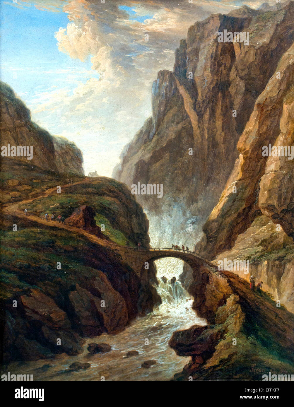 Pont du diable sur Saint Gotthard Road 1781 Christian Georg Schütz l'Aîné 1718-1791 Allemagne Allemagne Banque D'Images