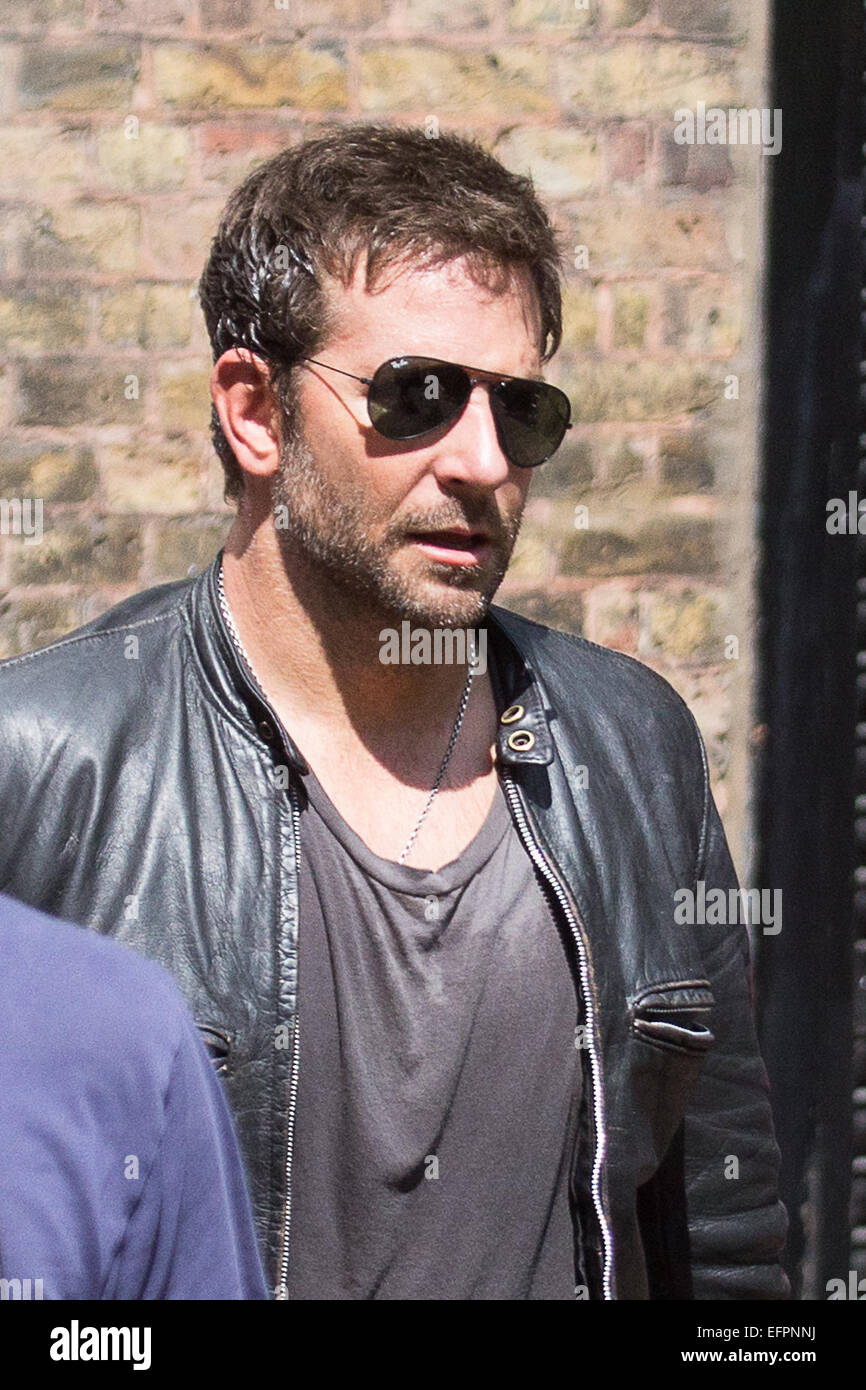 Bradley Cooper laissant le 'Adam Jones' film set comprend : Bradley Cooper Où : London, Royaume-Uni Quand : 07 août 2014 Banque D'Images