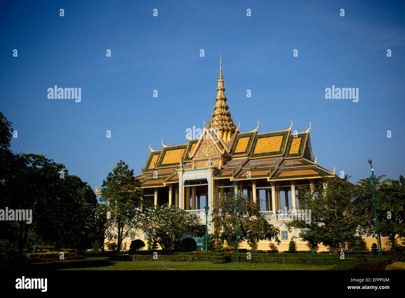Le Palais Royal, Phnom Penh, Cambodge. Banque D'Images