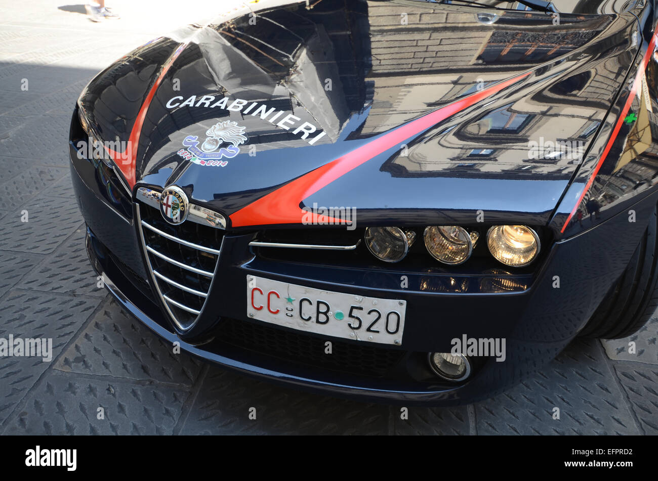 Voiture de police italienne, Florence Italie Banque D'Images