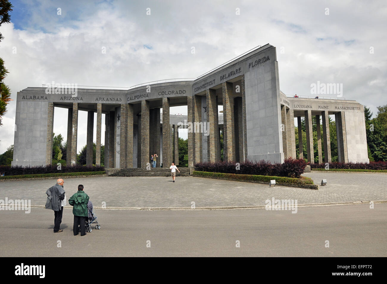 BASTOGNE, BELGIQUE - AOÛT 2010 : Le Mardasson, monument commémore la fin de la Bataille des Ardennes en 1944 Banque D'Images