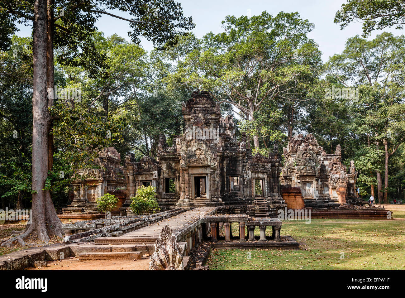 Ruines de la Chau Say Tevoda Temple, Angkor, au Cambodge. Banque D'Images