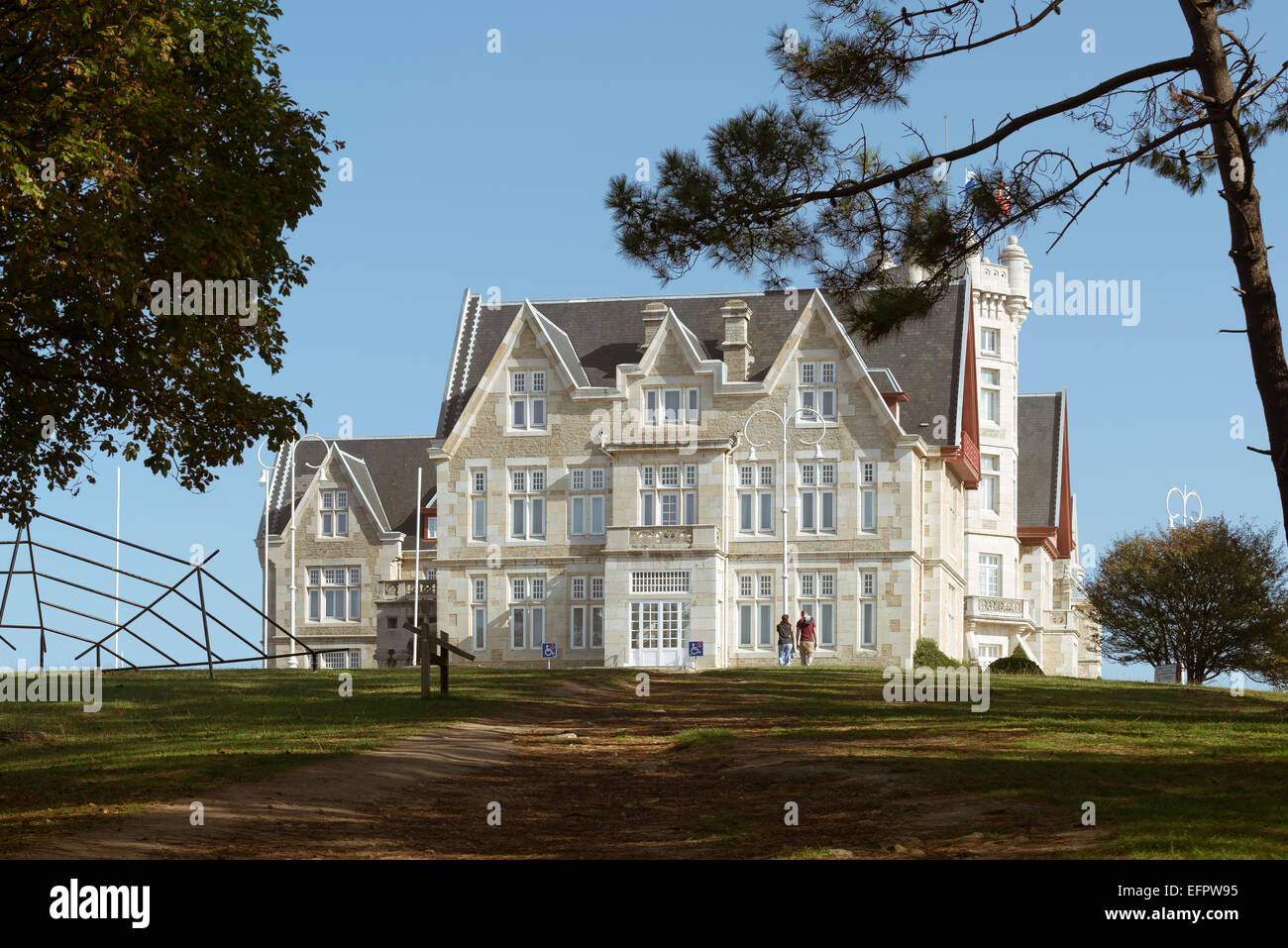 Magdalena Palace le siège de l'Université Internationale Menéndez Pelayo de Santander, Cantabria, Espagne, Europe. Banque D'Images