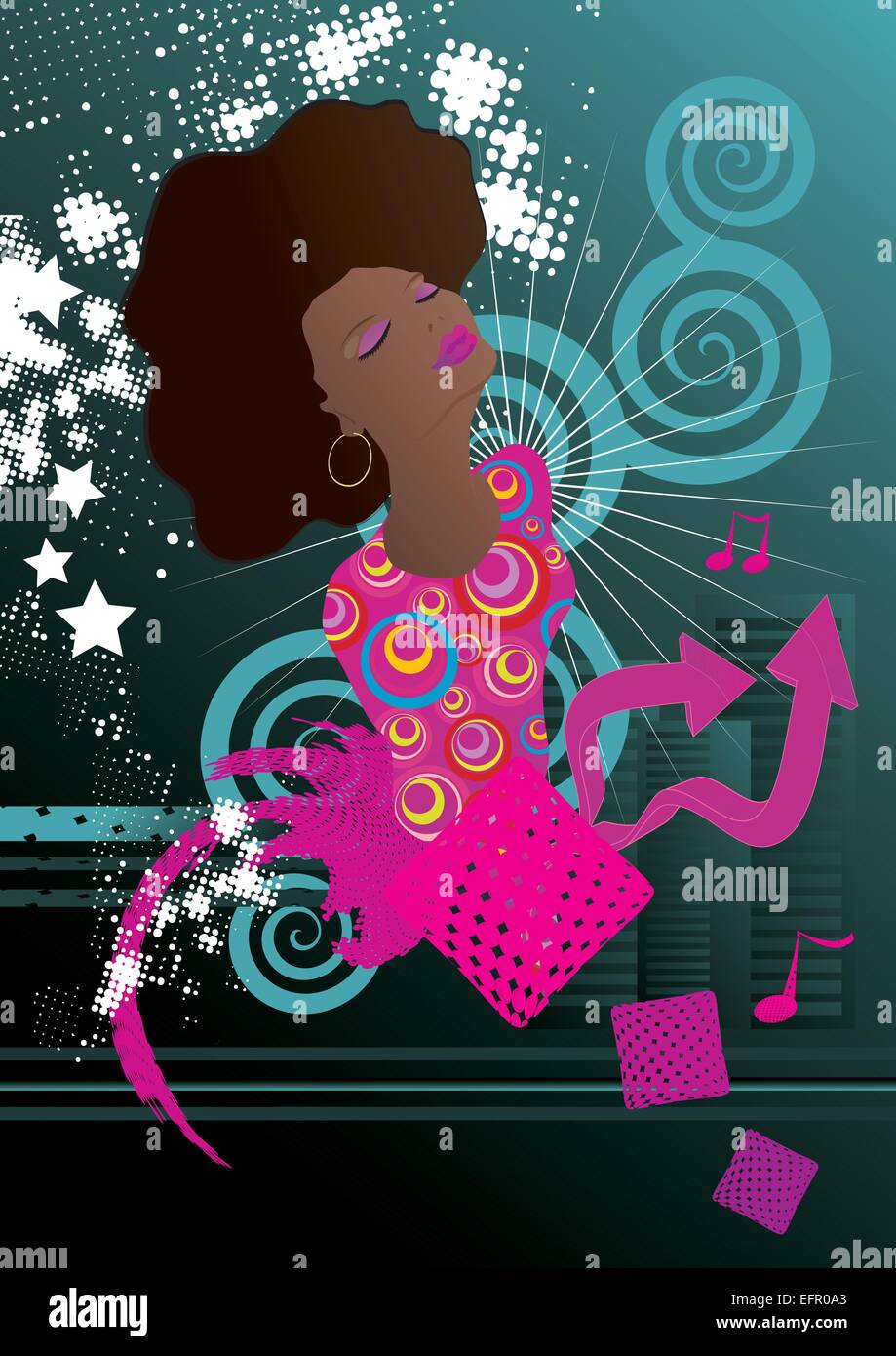 Chanteuse soul music background vector illustration Illustration de Vecteur
