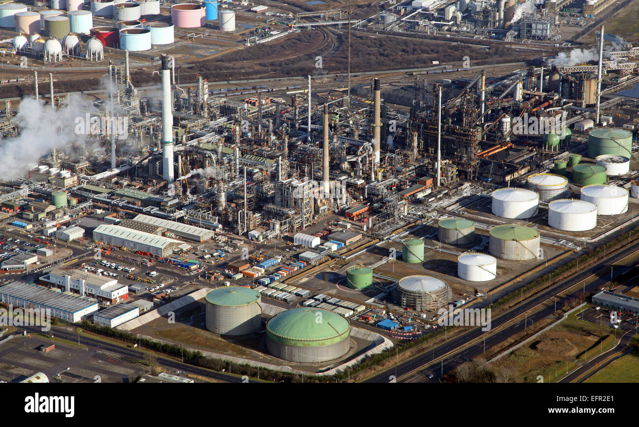 Vue aérienne d'un petro chemical works sur le Nord du Lincolnshire, Royaume-Uni Banque D'Images