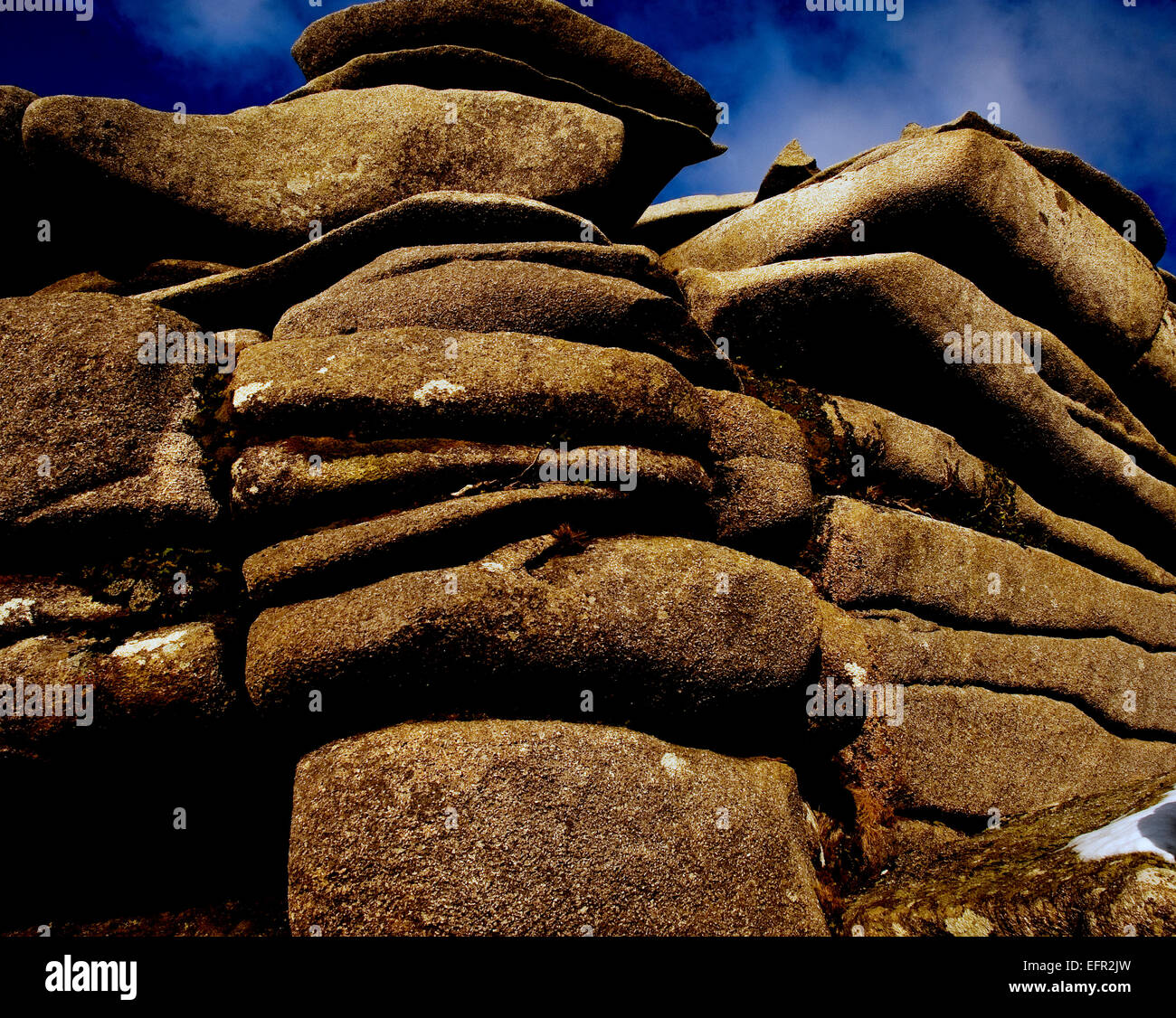 Roughtor et Brown Willy dans la neige, Bodmin Moor, North Cornwall. Banque D'Images