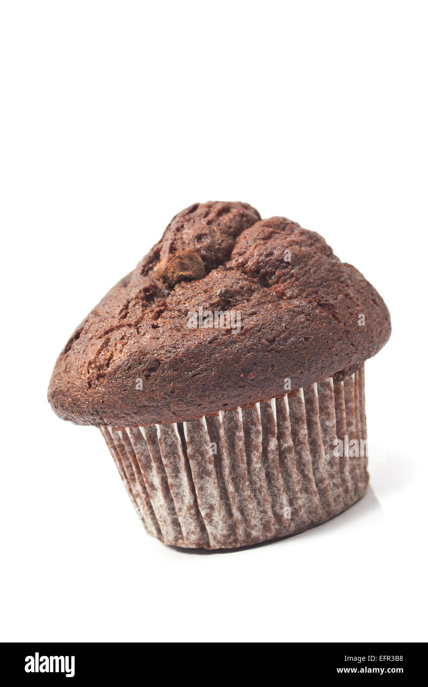 Chocolat muffins isolated on white Banque D'Images