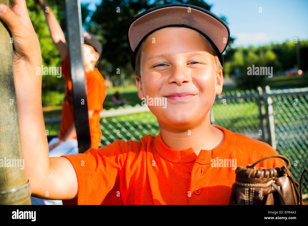 Portrait of young male baseball player Banque D'Images