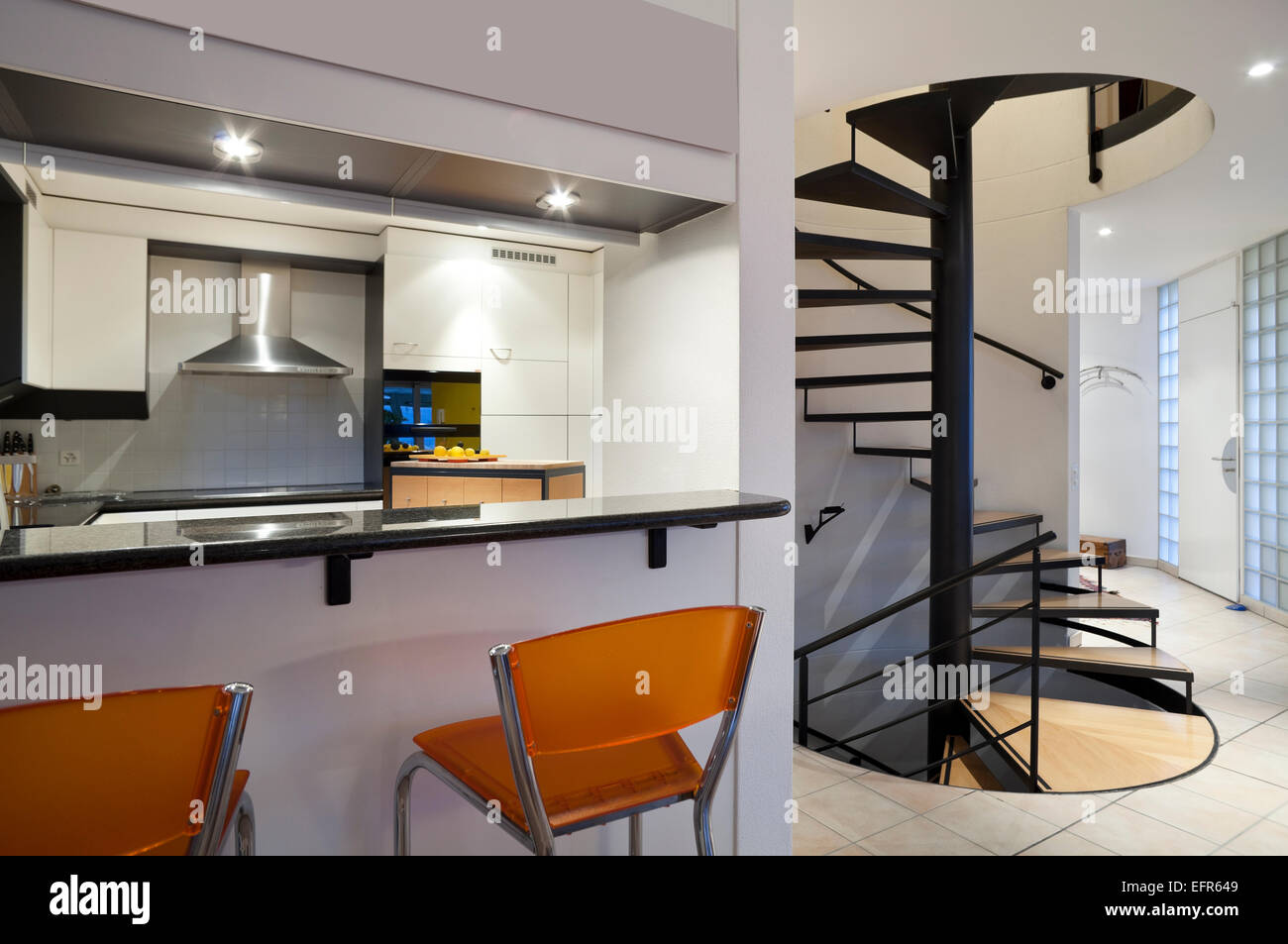 Bel appartement intérieur, mobilier moderne Banque D'Images