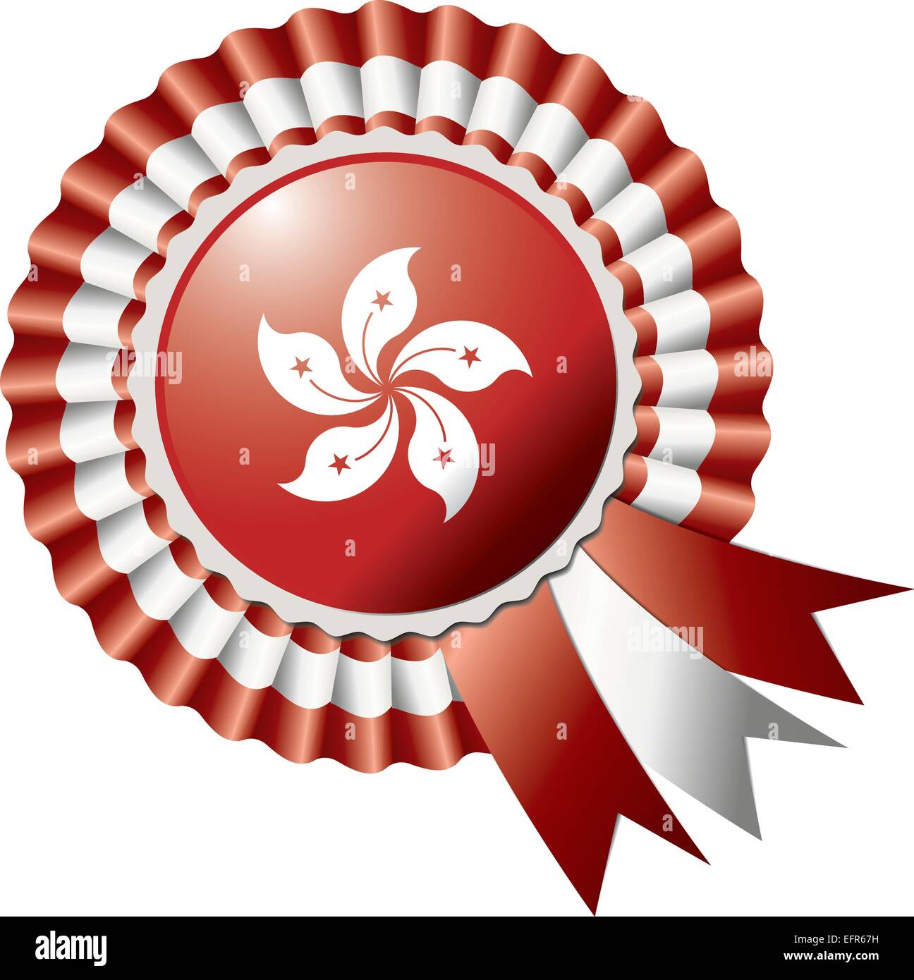 Hong Kong soie détaillée drapeau rosette10 eps vector illustration Illustration de Vecteur