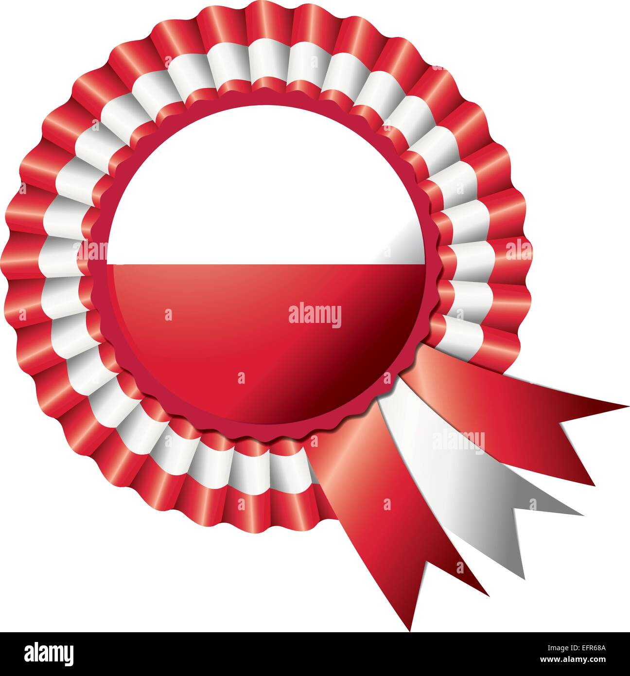Pologne soie détaillée drapeau rosette10 eps vector illustration Illustration de Vecteur