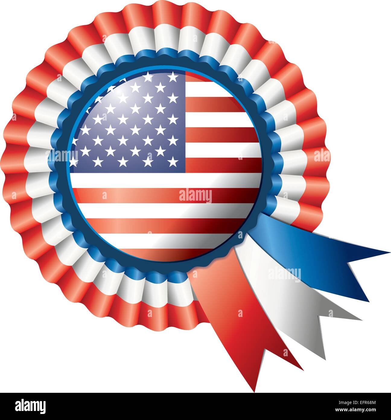 USA soie détaillée Drapeau Rosette10 eps vector illustration Illustration de Vecteur