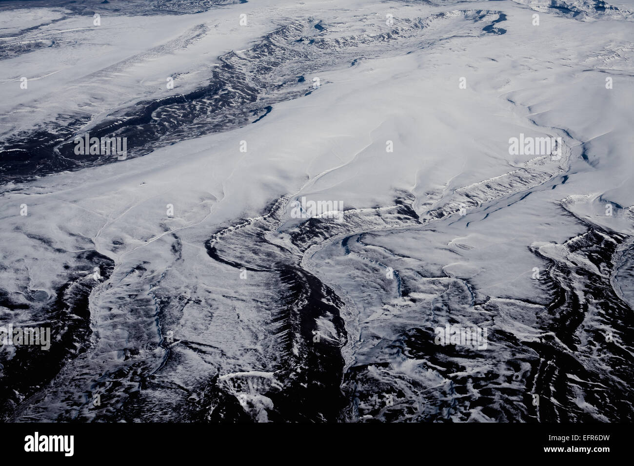 Vue aérienne du paysage couvert de neige, Ushuaia, Tierra del Fuego, Argentina Banque D'Images