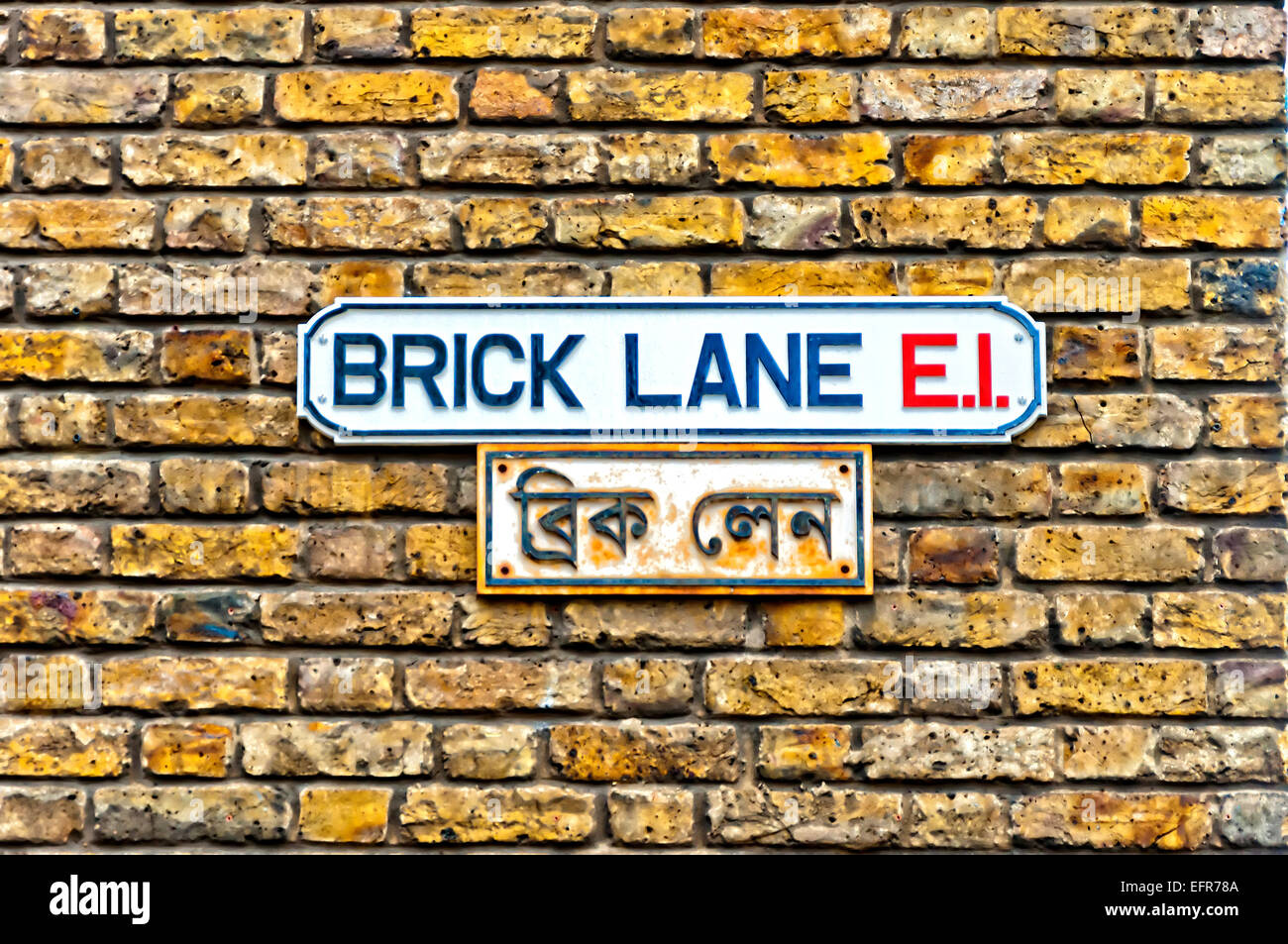 Brick Lane street sign in East End, Londres - Royaume-Uni Banque D'Images