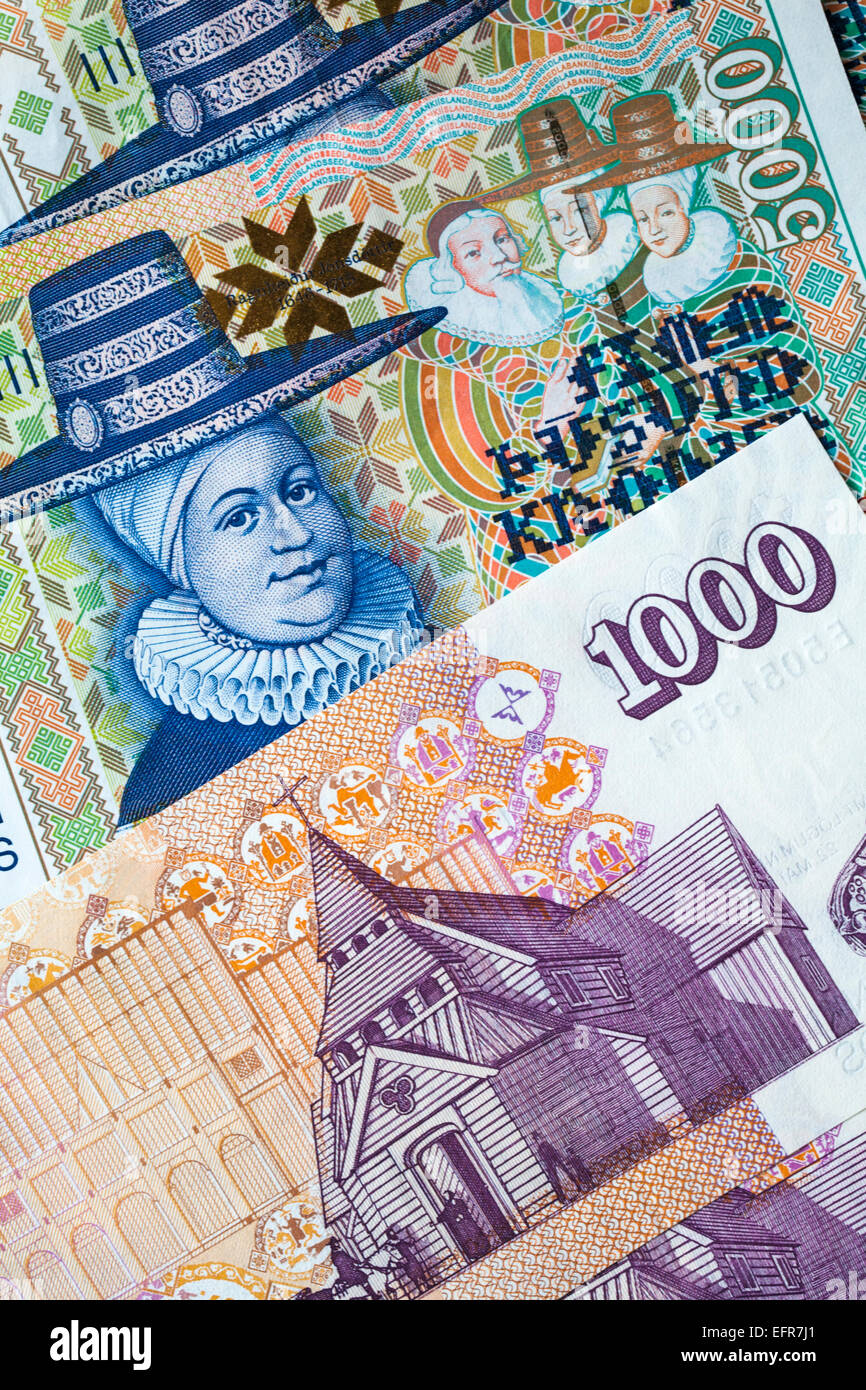 Couronne islandaise devises pour maison de vacances en Islande Banque D'Images