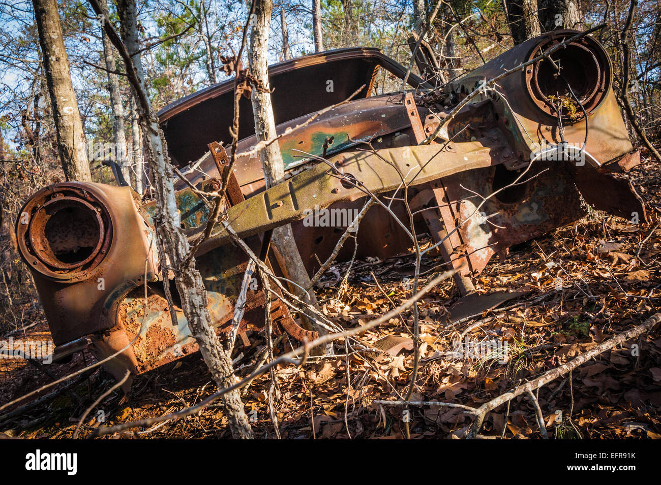 Icône abandonnée d'un ancien âge succombe aux éléments de la nature au Providence Canyon State Park à Lumpkin, Géorgie. (ÉTATS-UNIS) Banque D'Images