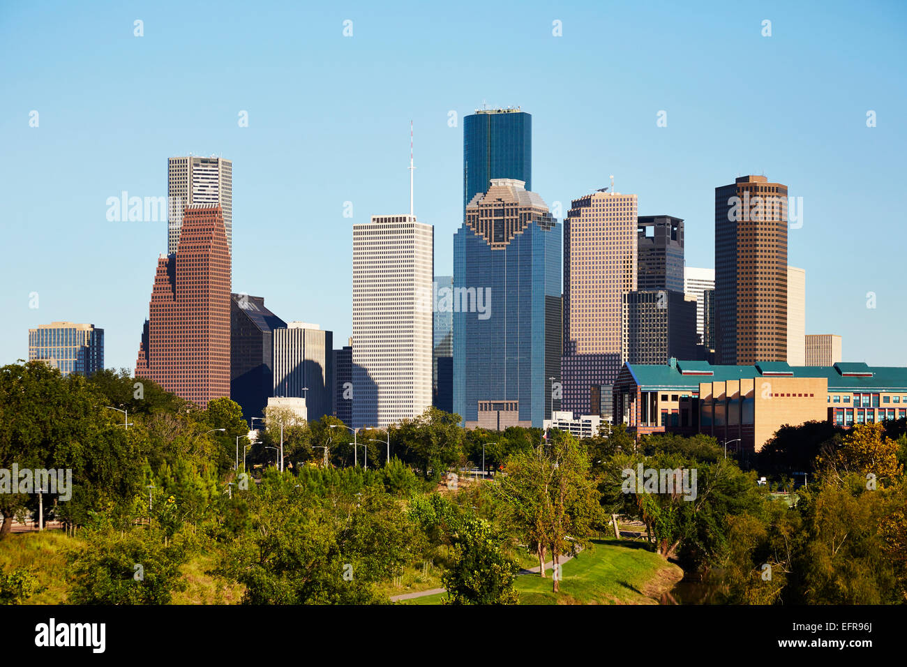 Vue sur le centre-ville de Houston Banque D'Images