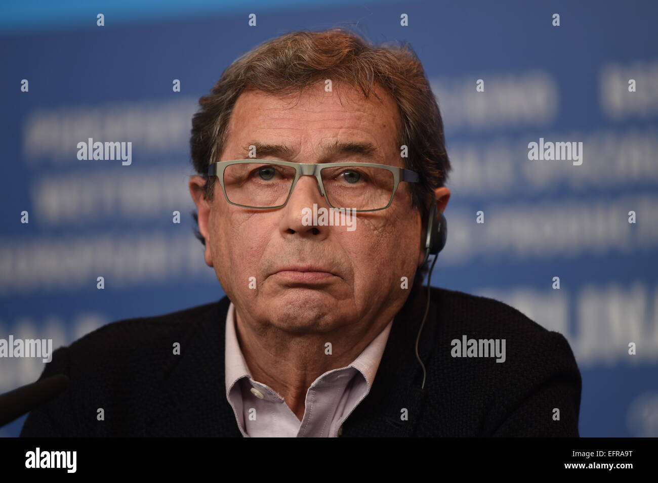 Berlin, Allemagne. 09Th Feb 2015. Janusz Gajos acteur lors d'une conférence de presse pour le film 'Corps' au cours de la 65e Festival International du Film de Berlin, Allemagne, 09 février 2015. Le film est en cours d'exécution dans la compétition du festival. La Berlinale a lieu du 05 au 15 février 2015. Photo : TIM BRAKEMEIER/dpa/Alamy Live News Banque D'Images