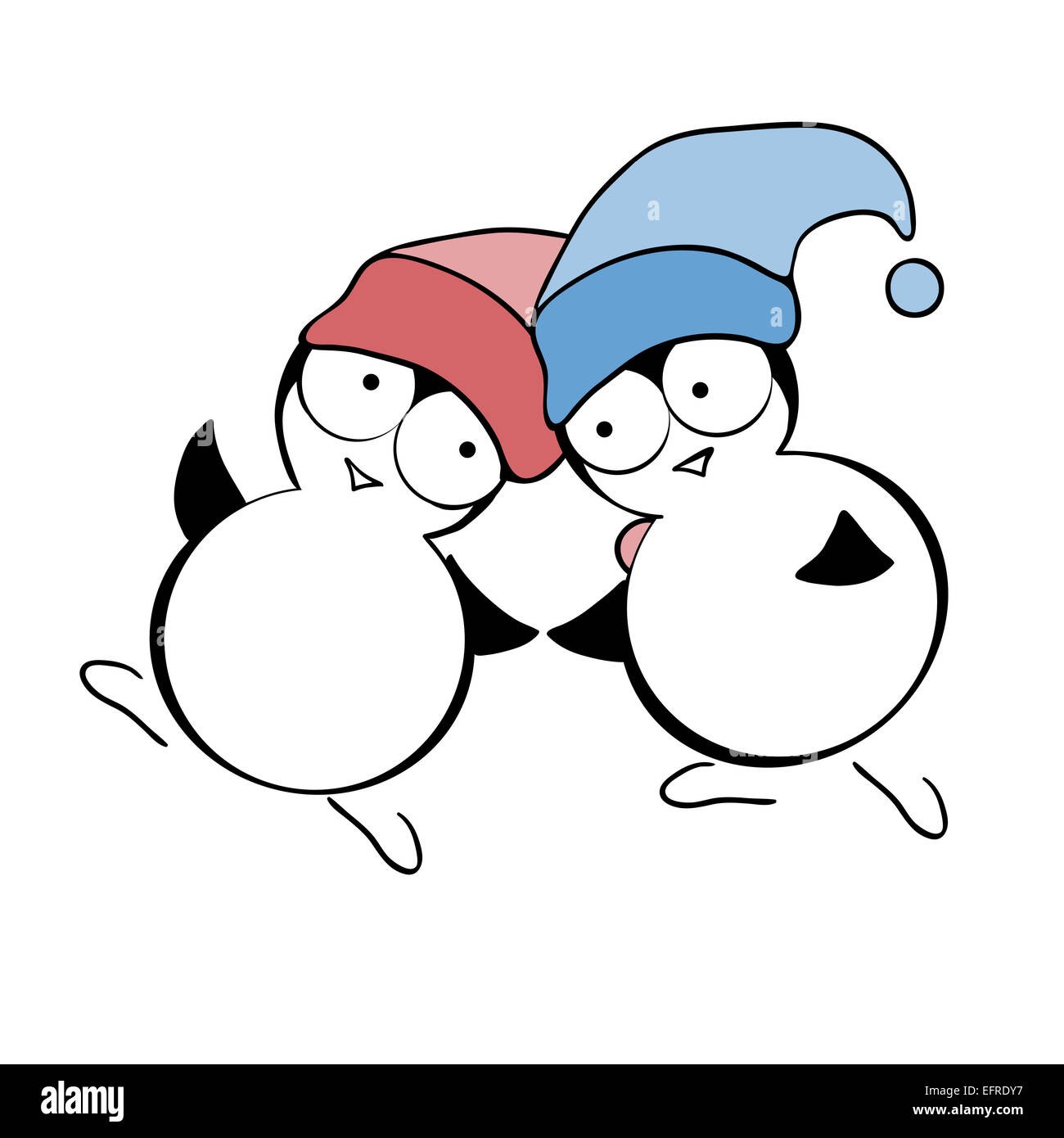 Deux pingouins drôle Banque D'Images
