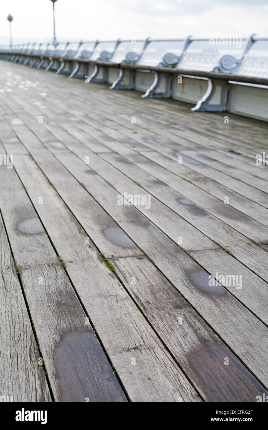 Promenade en bois pier Torquay Devon Banque D'Images