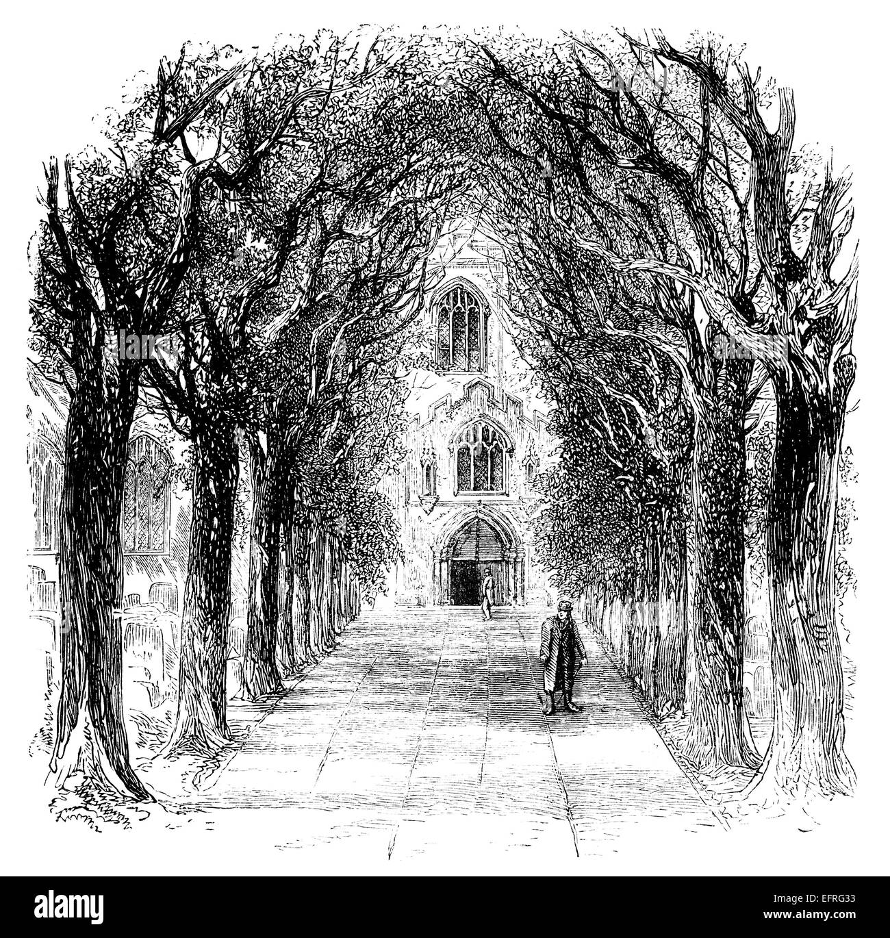 Église de la Sainte Trinité de Stratford-Upon-Avon, de 'English Photos tirées avec stylo et crayon pub'. London ca. 1870. Banque D'Images