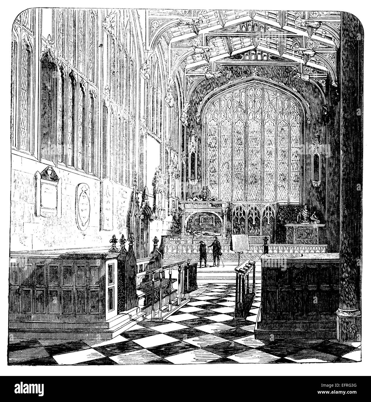Église de la Sainte Trinité de Stratford-Upon-Avon, de 'English Photos tirées avec stylo et crayon pub'. London ca. 1870. Banque D'Images