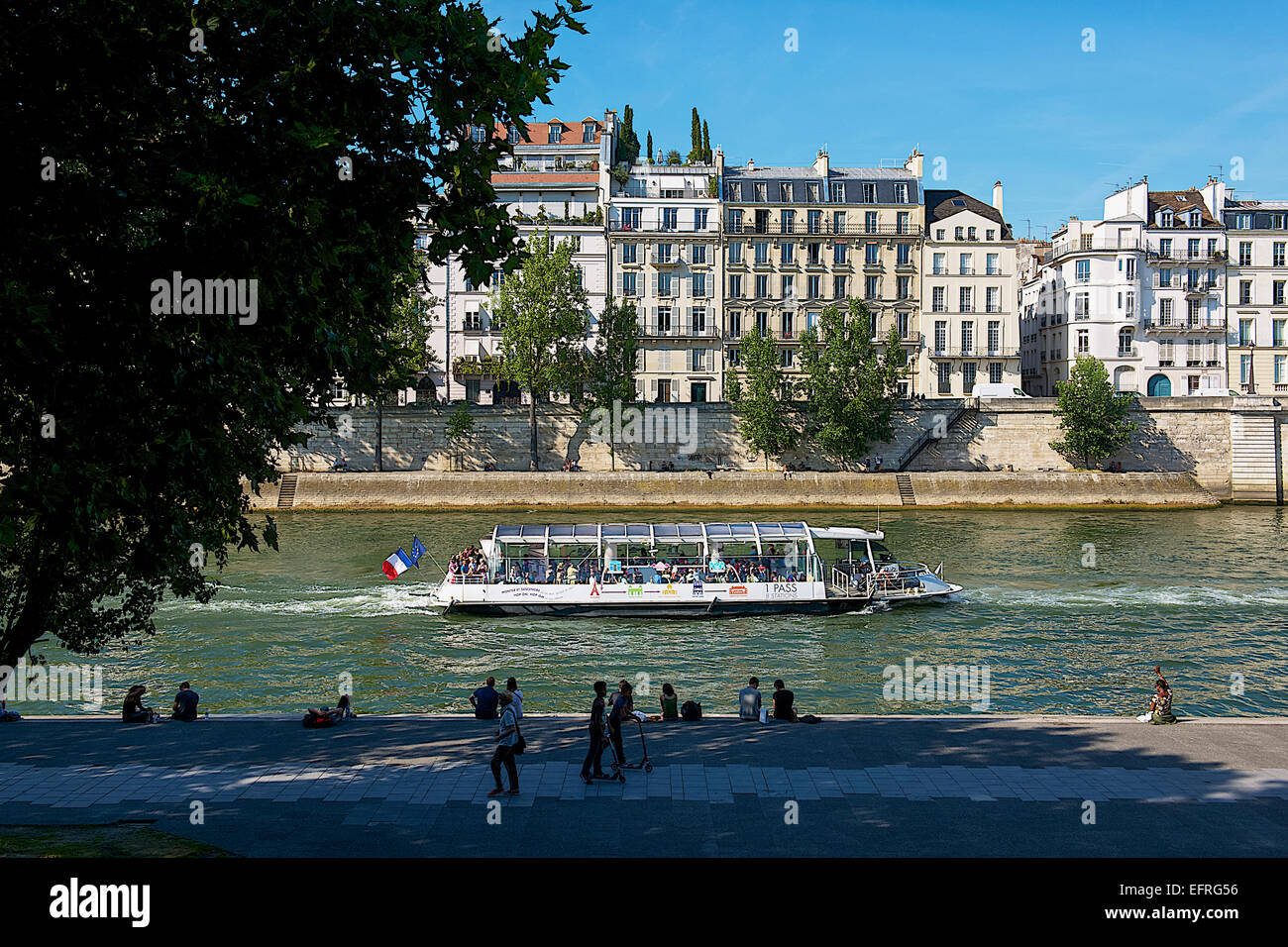 Croisière sur la Seine, Paris, France Banque D'Images