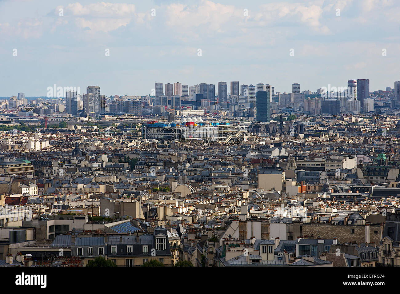 Vue de Paris vu de la colline de Montmartre, Paris, France Banque D'Images