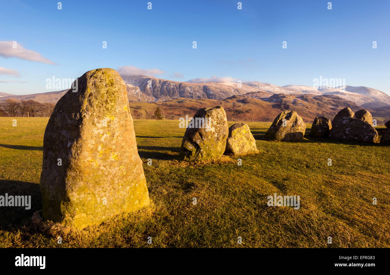 Cercle de pierres de Castlerigg Stone Circle, Keswick, Lake District, England, UK Banque D'Images