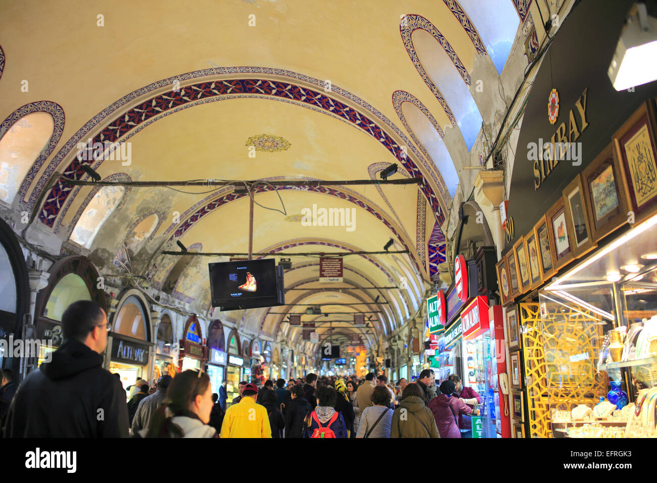 Les bijoutiers or street, Grand Bazar, Istanbul, Turquie Banque D'Images