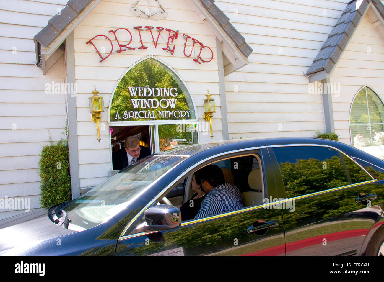 Mariage en Voiture une chapelle appelée une mémoire spéciale, est-ce qu'une entreprise vive à Las Vegas, Nevada Banque D'Images