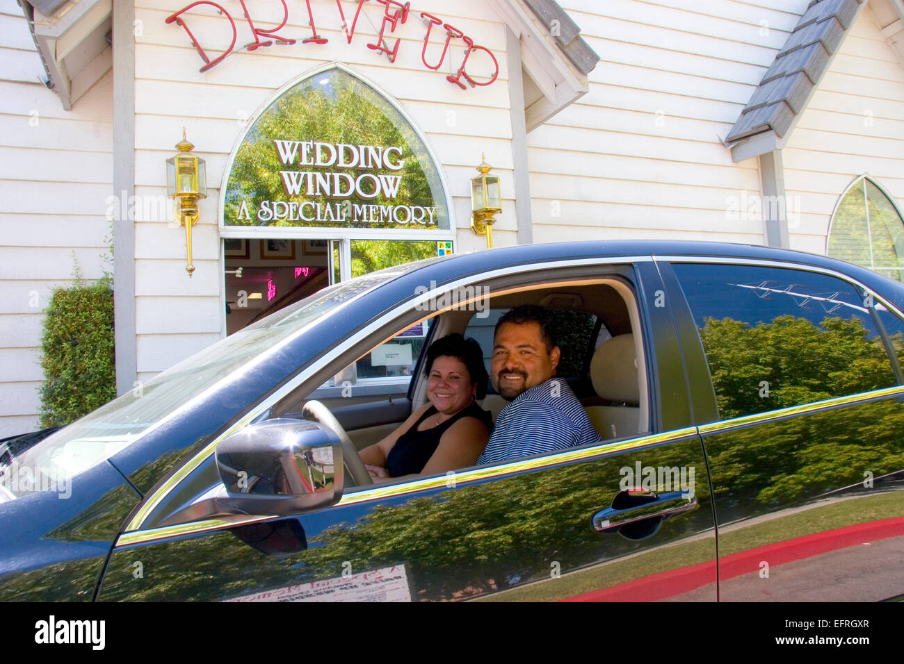 Mariage en Voiture une chapelle appelée une mémoire spéciale, est-ce qu'une entreprise vive à Las Vegas, Nevada Banque D'Images