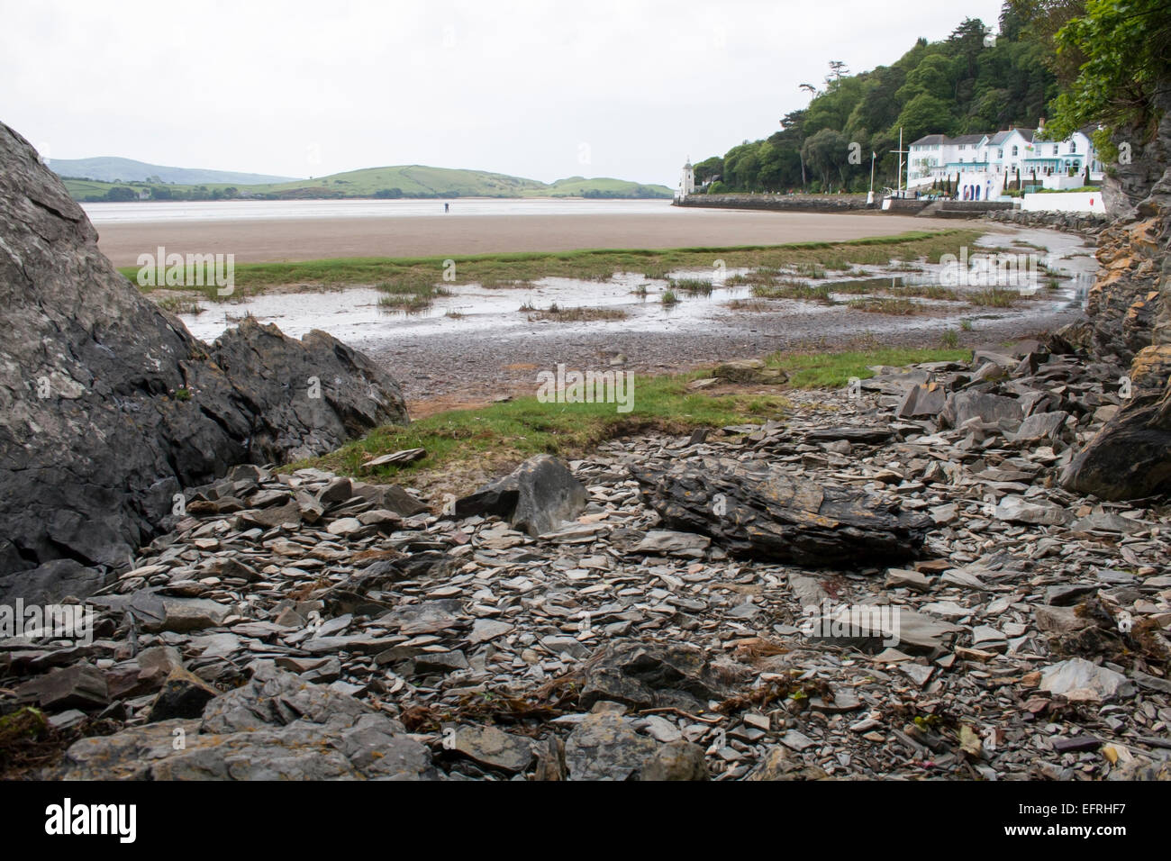 Littoral de galles portmeirion Banque D'Images