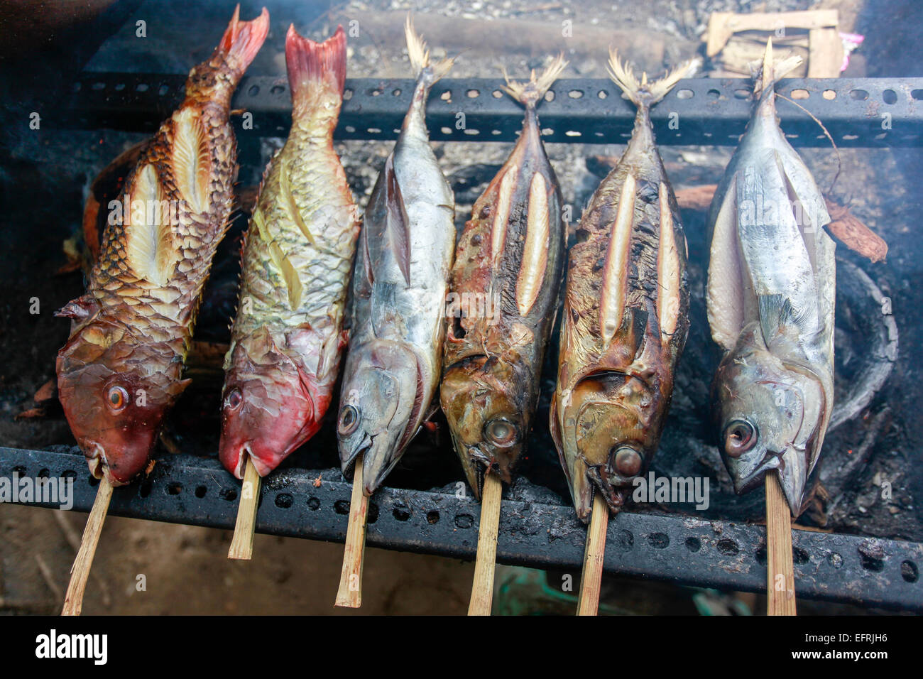 Les poissons grillés à Bali, Indonésie Banque D'Images