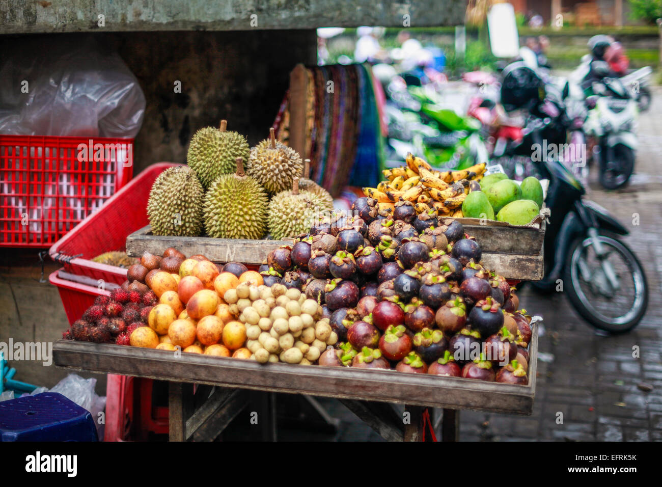 Stand de fruits à Ubud, Bali, Indonésie Banque D'Images