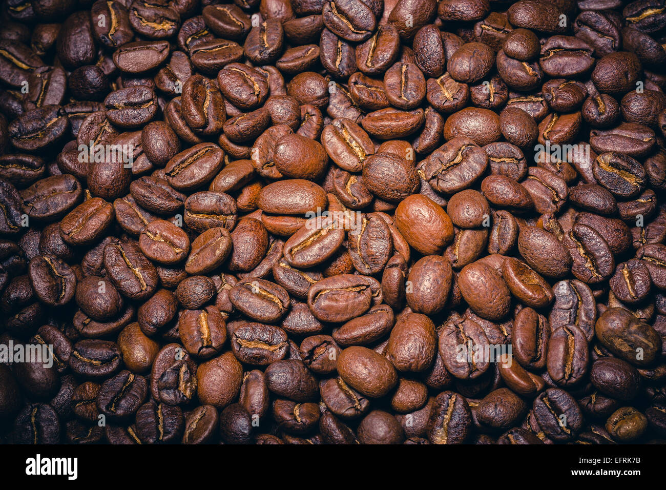 Les grains de café torréfié Banque D'Images