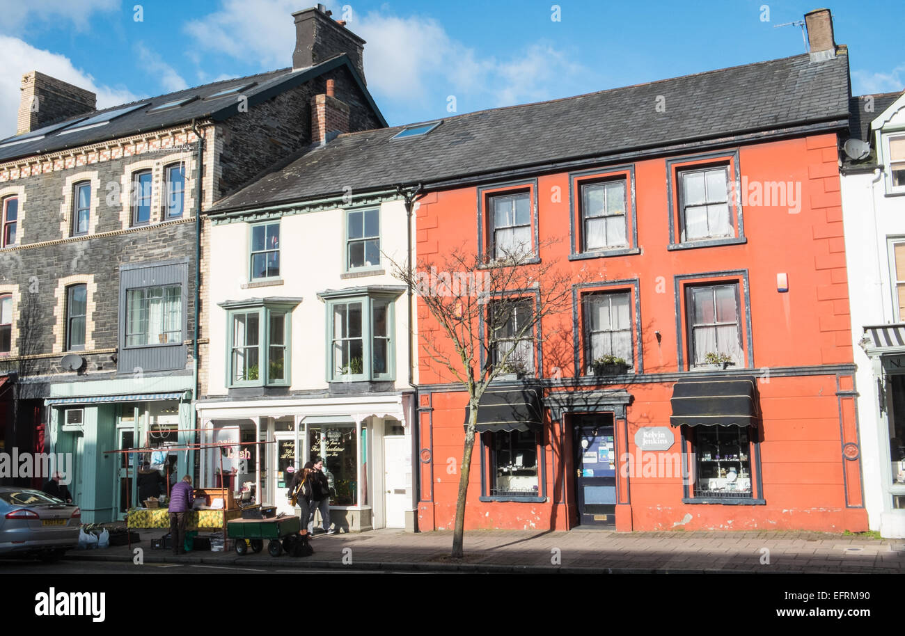 Machynlleth ville du marché sur le marché hebdomadaire, qui se tenait le mercredi,dans Powys, Pays de Galles, Pays de Galles Banque D'Images