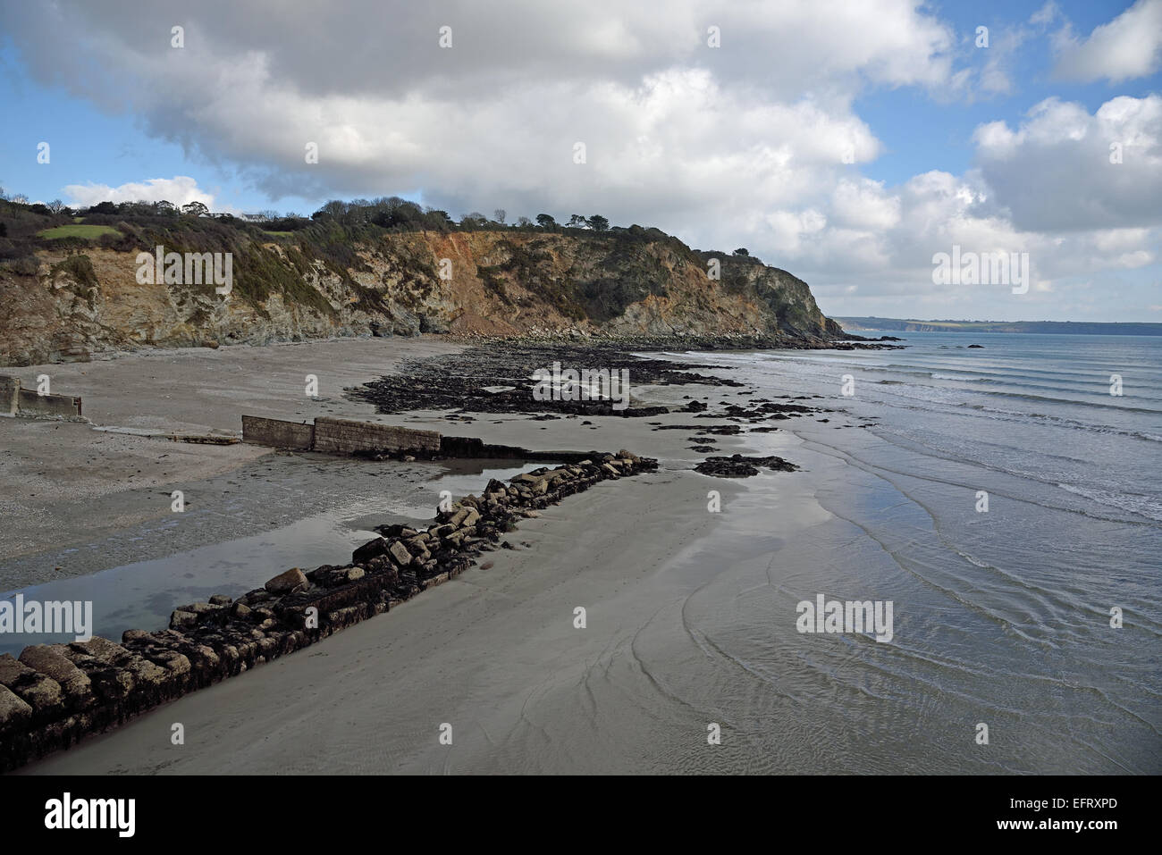 La plage de Charlestown, Cornwall, UK. Banque D'Images