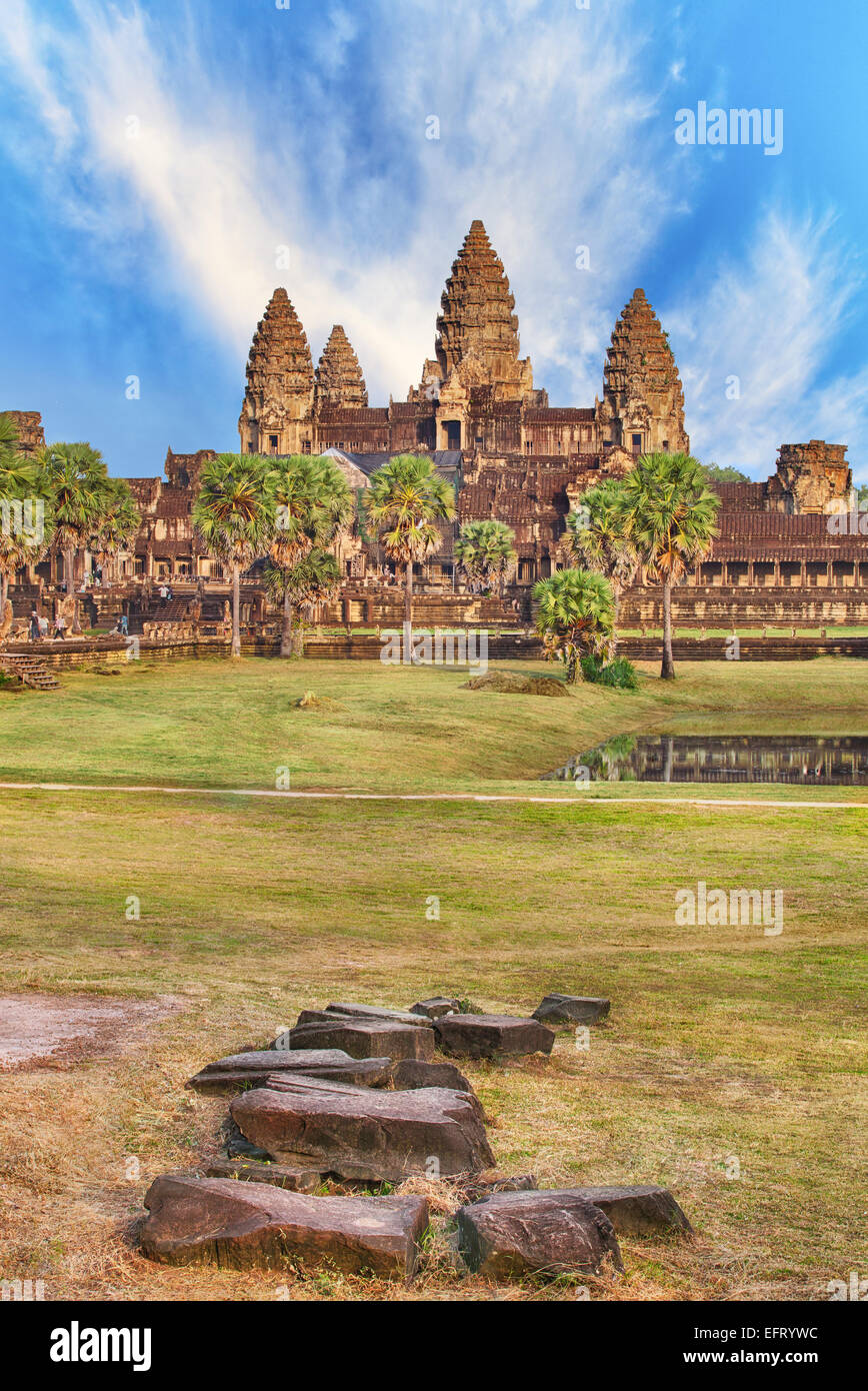 Temple d'Angkor Wat, Siem Reap, Cambodge Banque D'Images