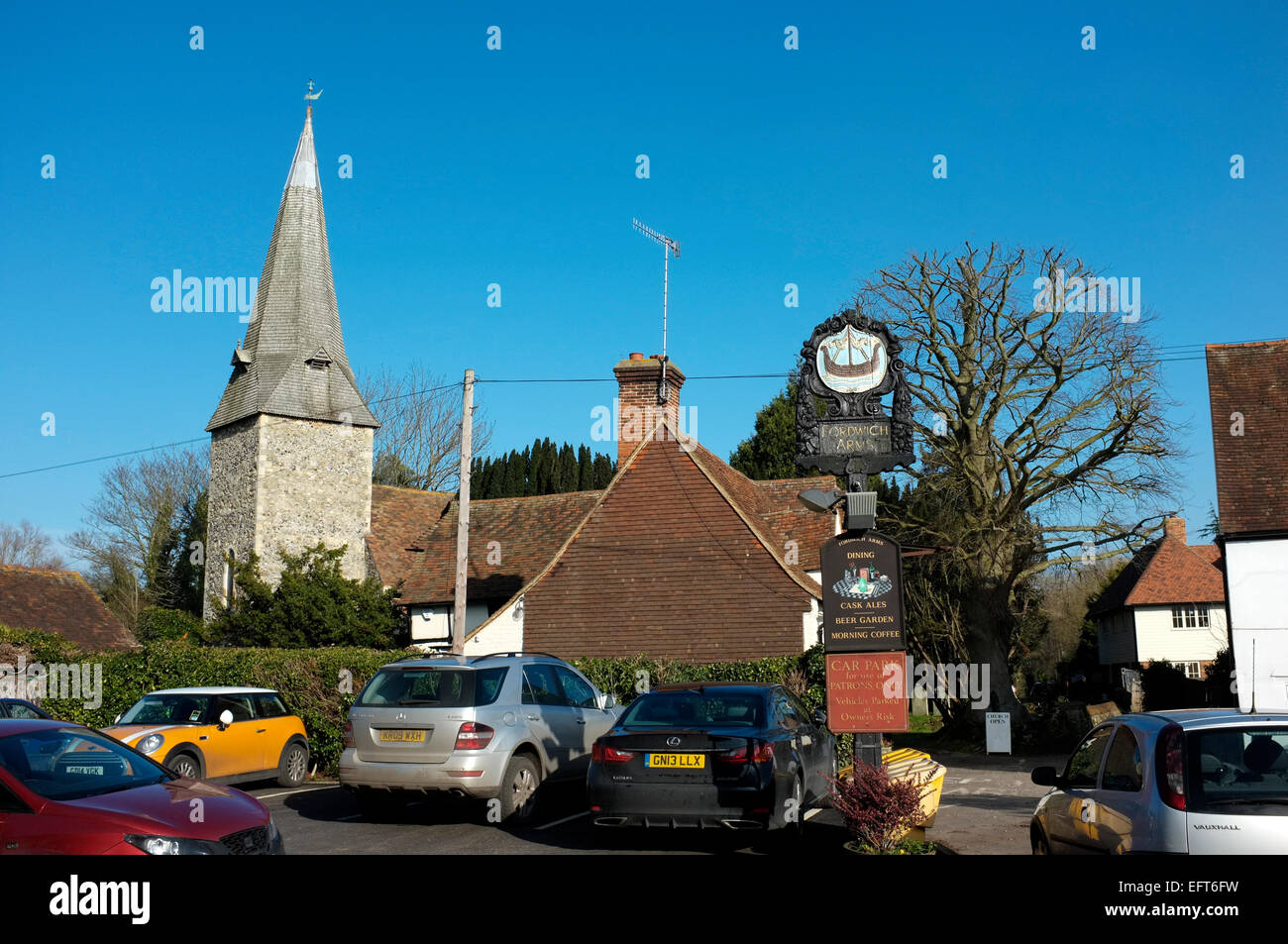 Petite ville et une paroisse civile de fordwich dans East Kent sur la rivière stour au nord-est de Canterbury février 2015 Banque D'Images