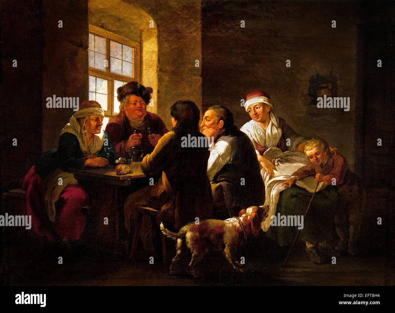 Une famille dans une taverne 1770 Georg Melchior Kraus 1737 - 1806 Allemand Allemagne Banque D'Images