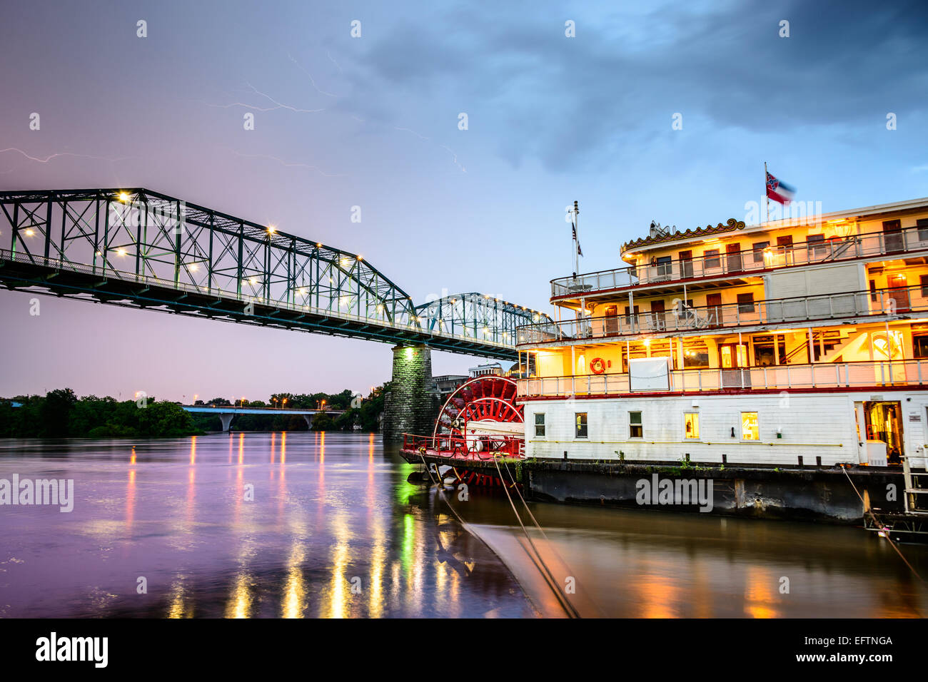 Chattanooga, Tennessee, USA sur la rivière Tennessee. Banque D'Images