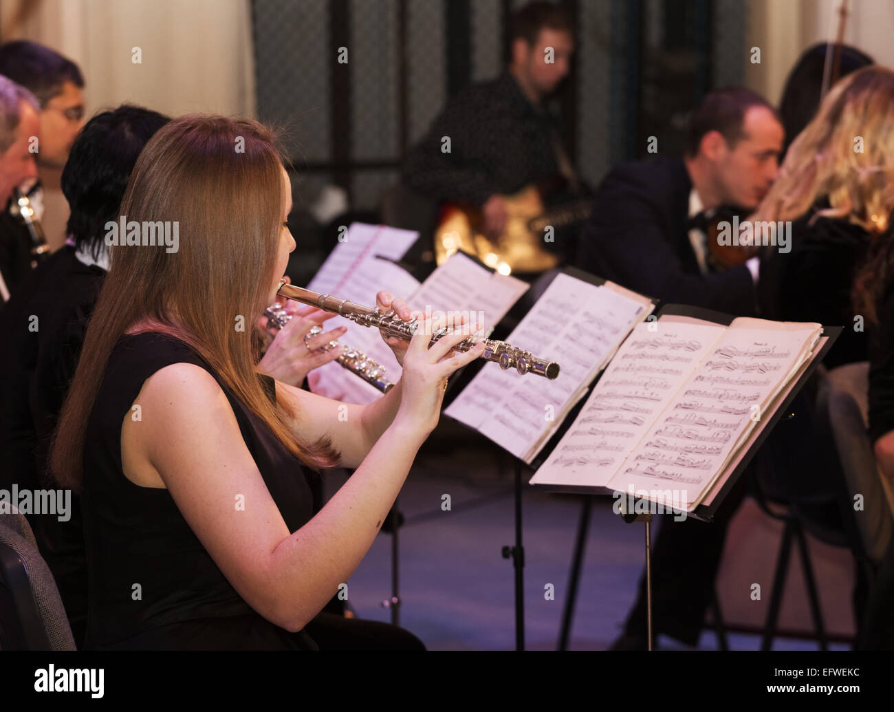 Les musiciens de l'Orchestre symphonique de Vitebsk. Banque D'Images